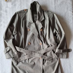 Jolie Gallery Petite Khaki Double-Breasted Trench Coat Size 11/13